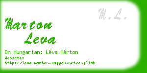 marton leva business card