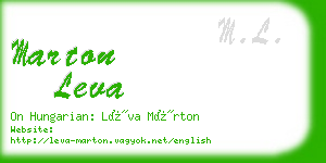 marton leva business card